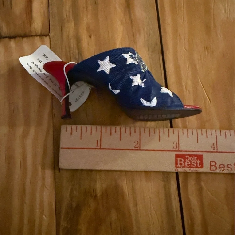 Raine Just The Right‎ Shoe Star Spangled Miniature Figurine w/ Box Tag 2002